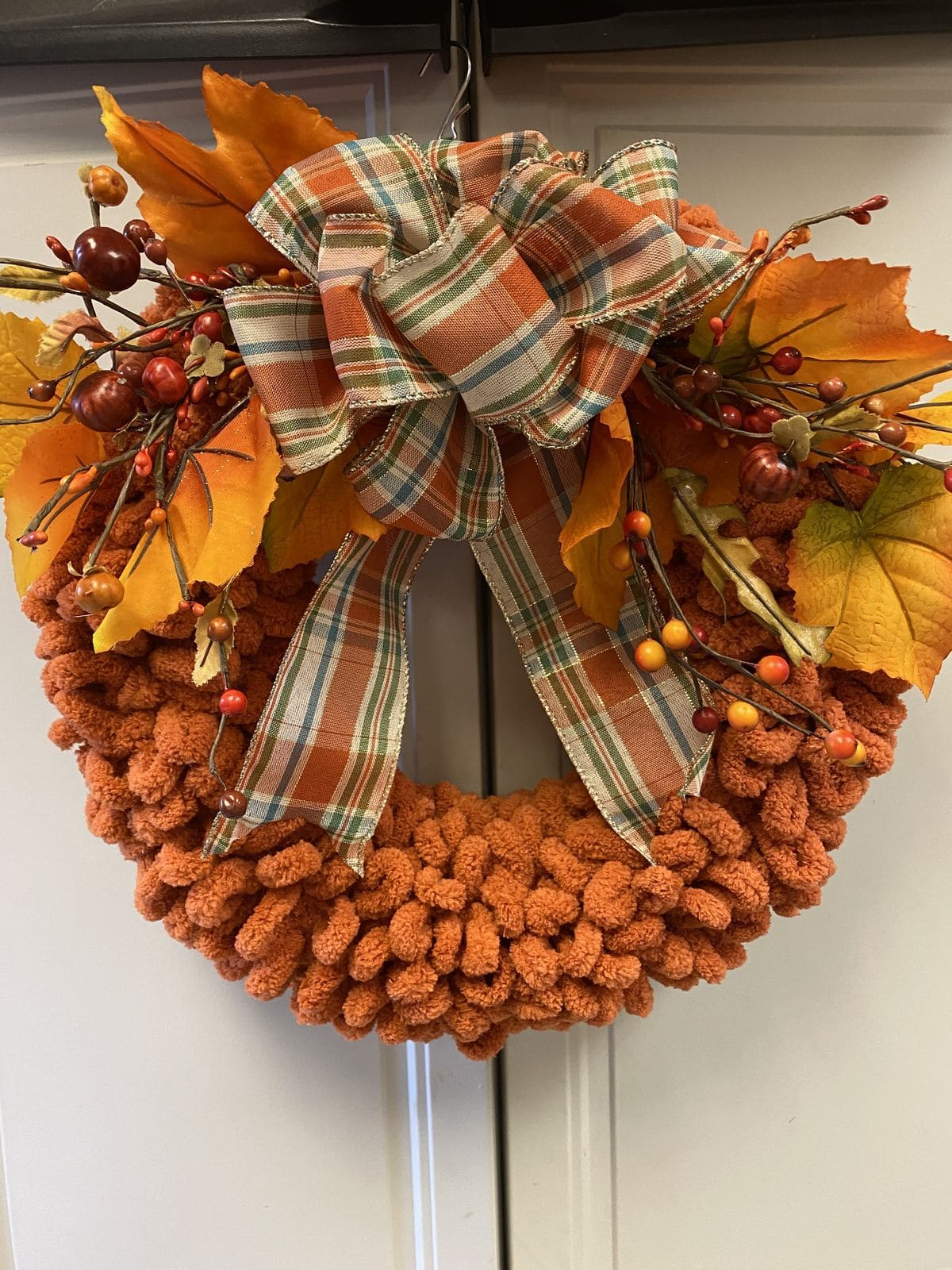 Cozy Chenille Loop Yarn Wreath