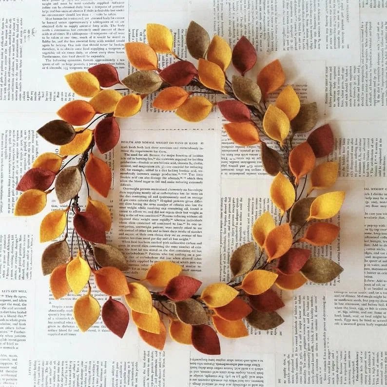 Cozy Felt Leaf Fall Wreath