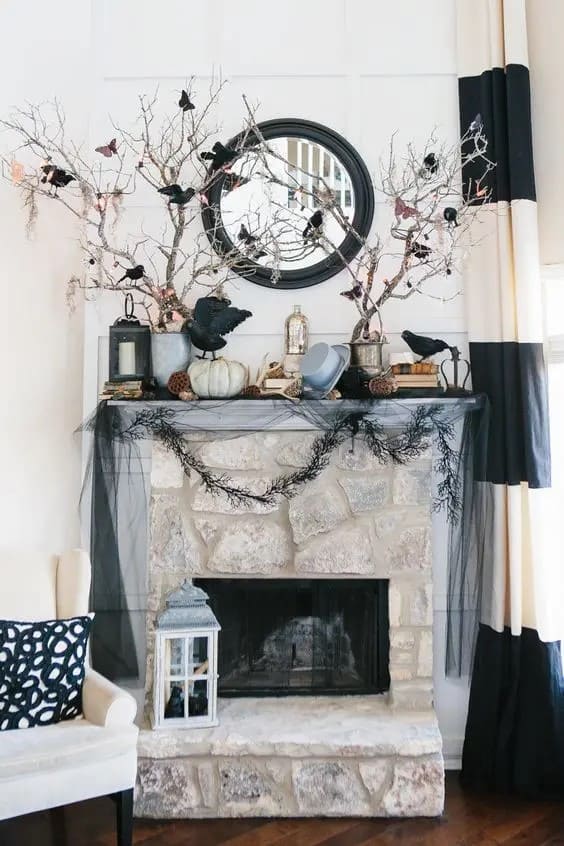 Dark Raven Enchanted Mantel