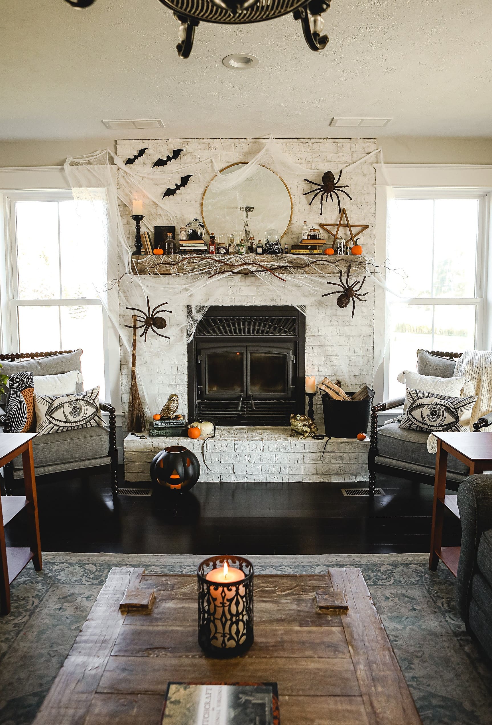 Darkly Elegant Halloween Living Room