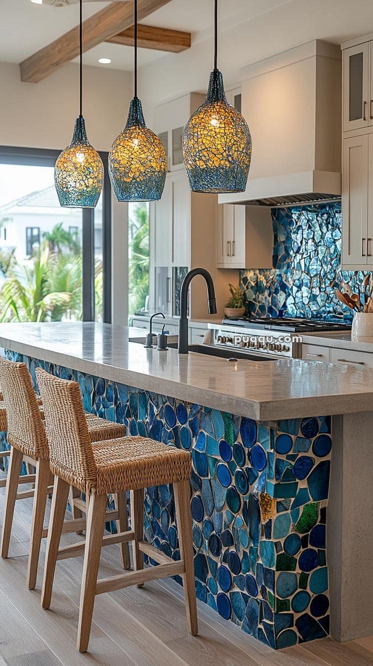 Deep Sea Jewel Mosaic Backsplash