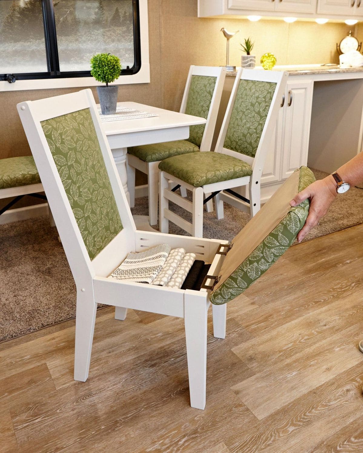 Dining Chair with Concealed Seat Storage