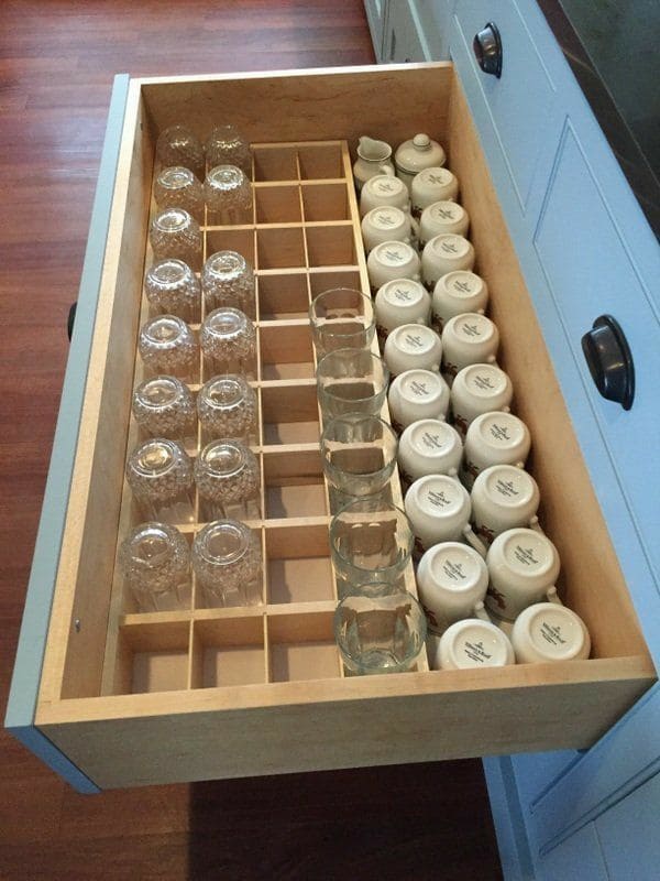 Drawer Organizer for Glassware and Mugs