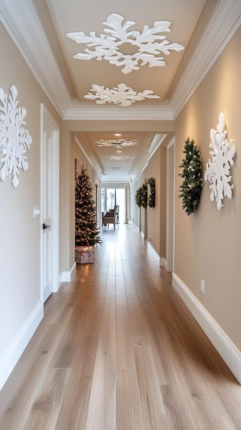 Elegant Snowflake Hallway