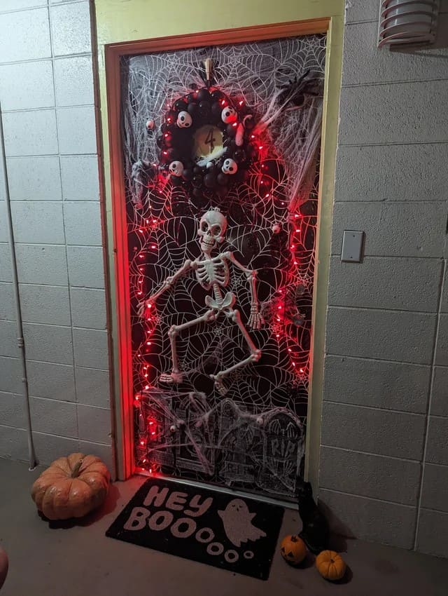 Glowing Skeleton and Spiderweb Portal