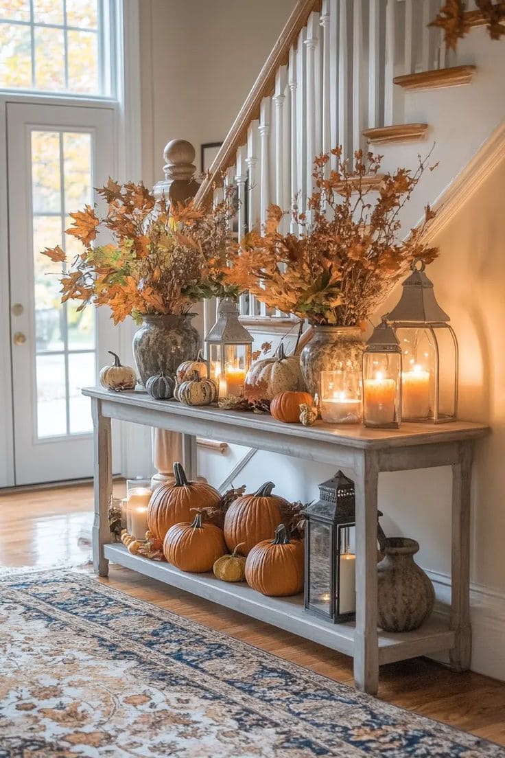Golden Glow Entry Table Display