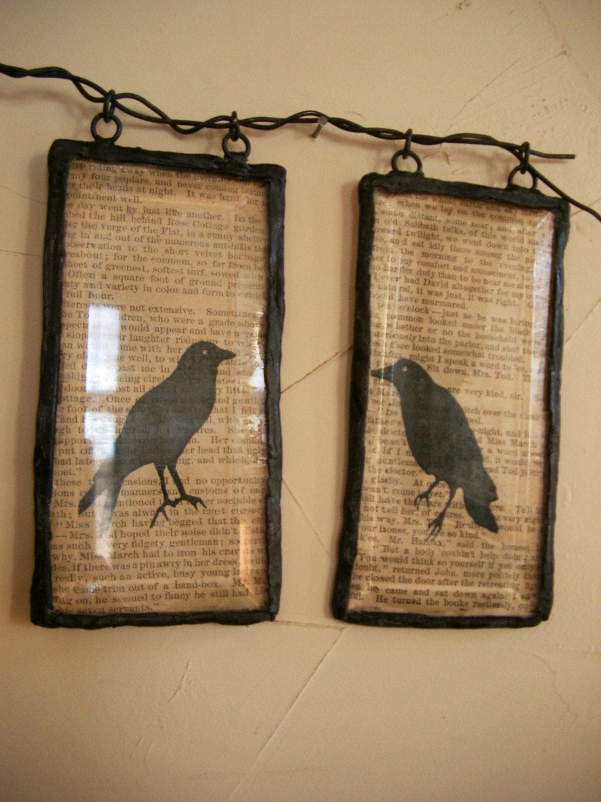 Gothic Raven Silhouette Hanging Frames