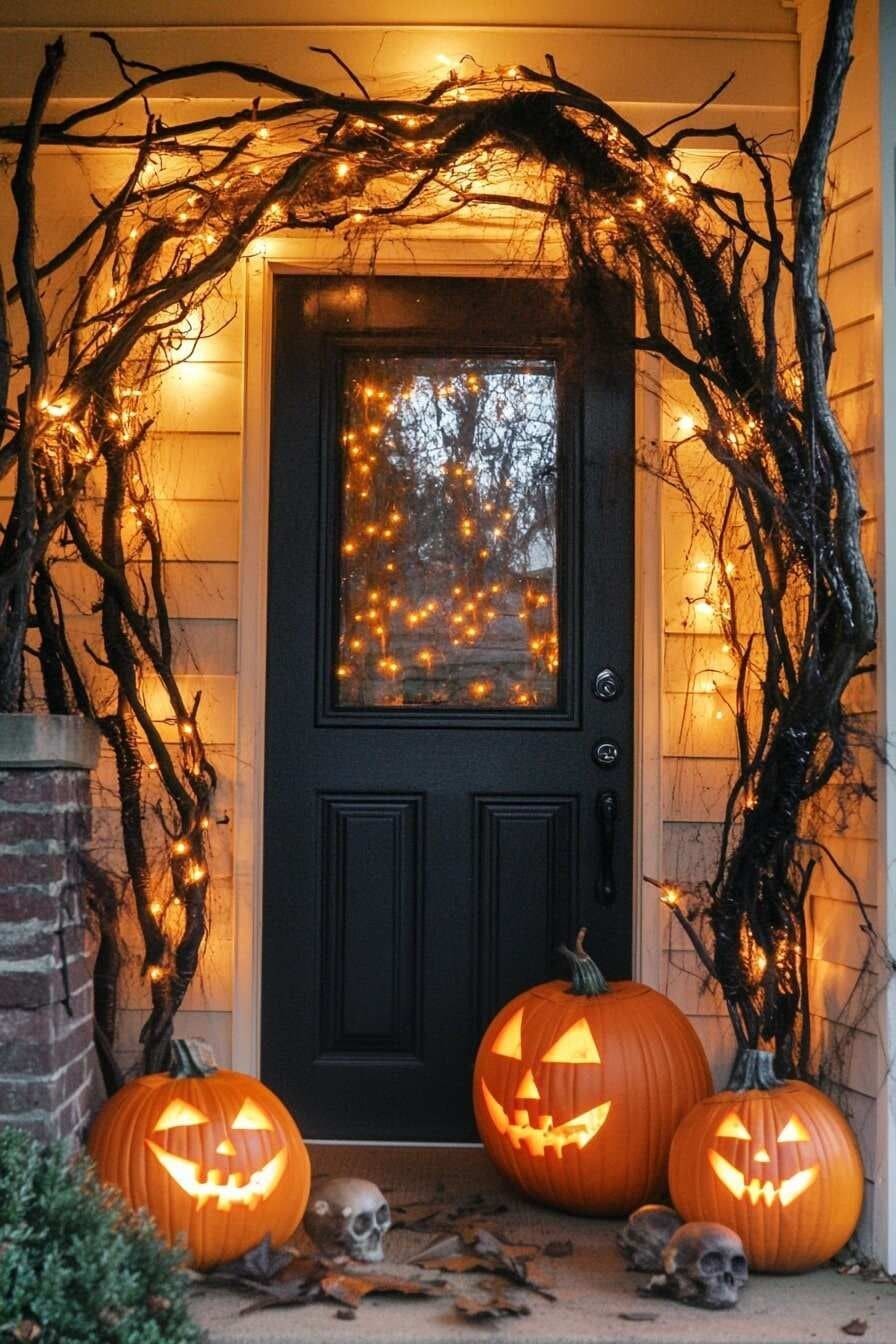 Haunted Branch Archway and Pumpkin Guard