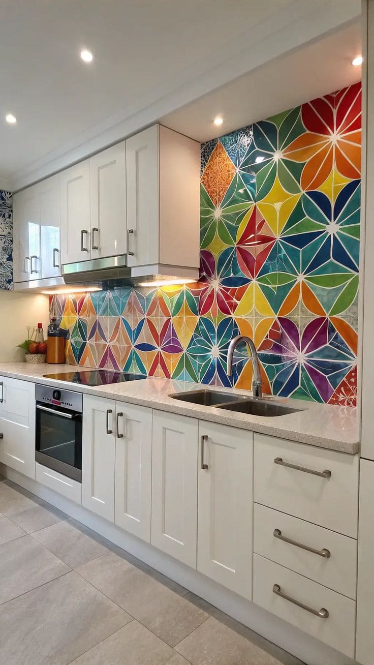 Kaleidoscope Burst Backsplash