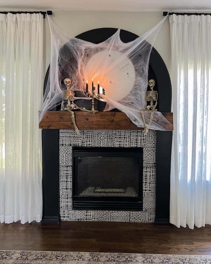 Minimalist Skeleton Fireplace Scene