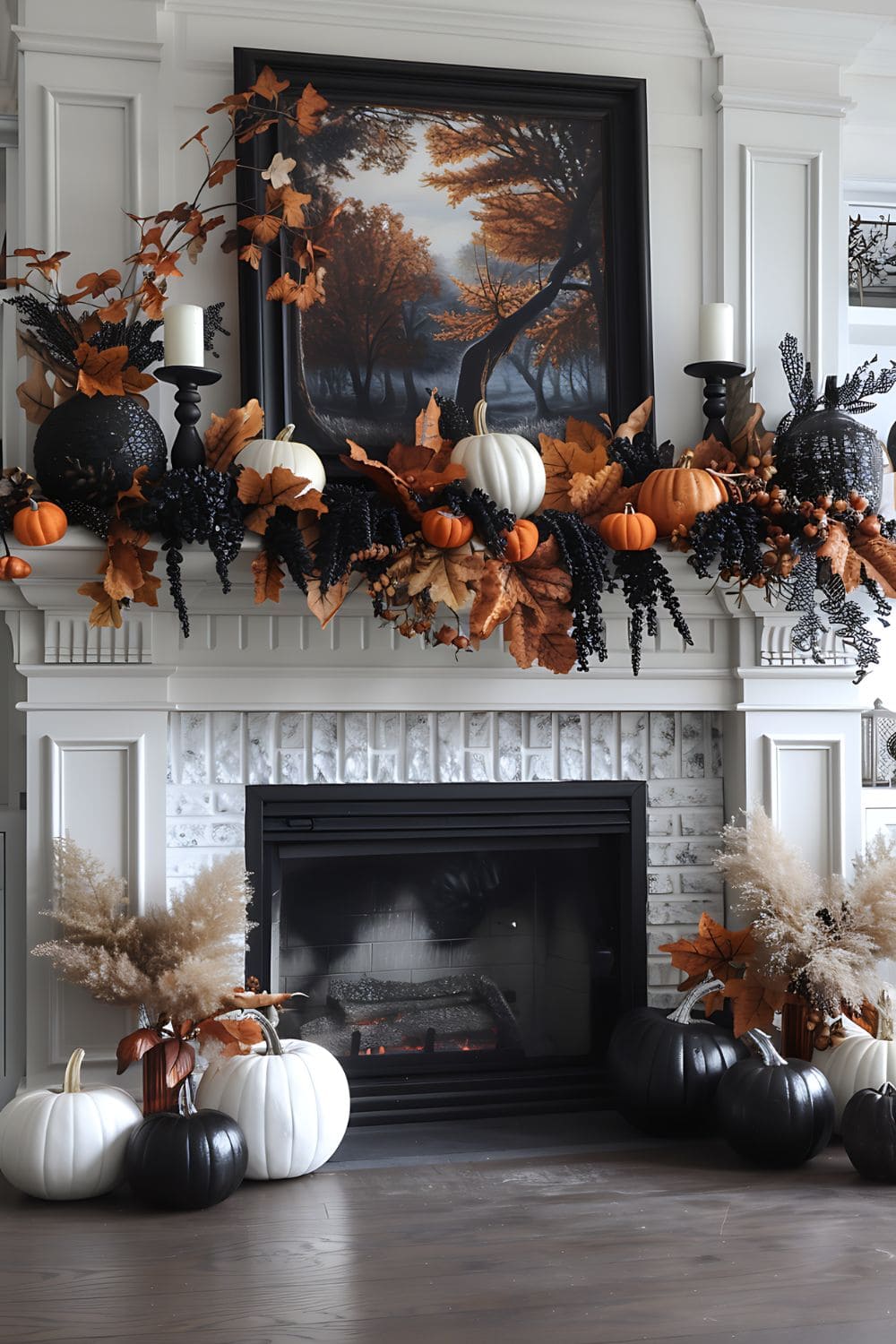 Modern Moody Harvest Mantel with a Sophisticated Spell