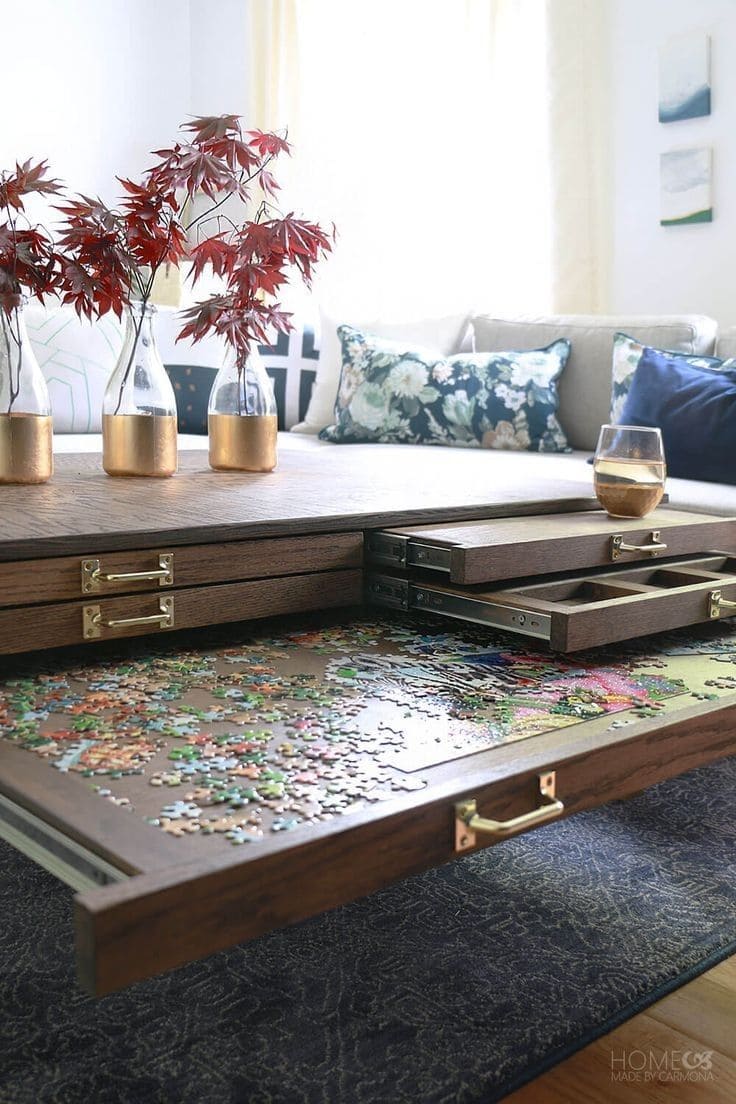 Multi-Drawer Puzzle Table Coffee Table