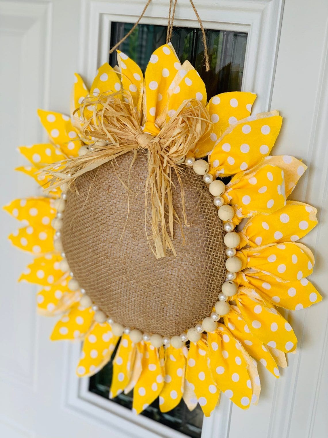 Polka Dot Sunflower Wreath
