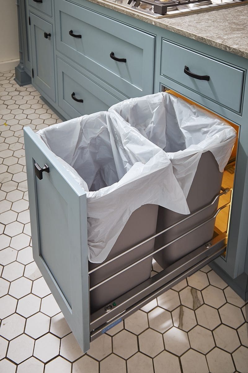 Pull-Out Hidden Trash Bin Cabinet