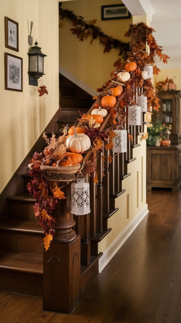 Pumpkin-Laden Harvest Staircase