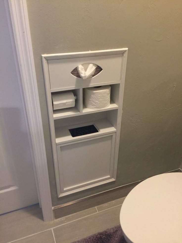 Smart Recessed Toilet-Side Storage