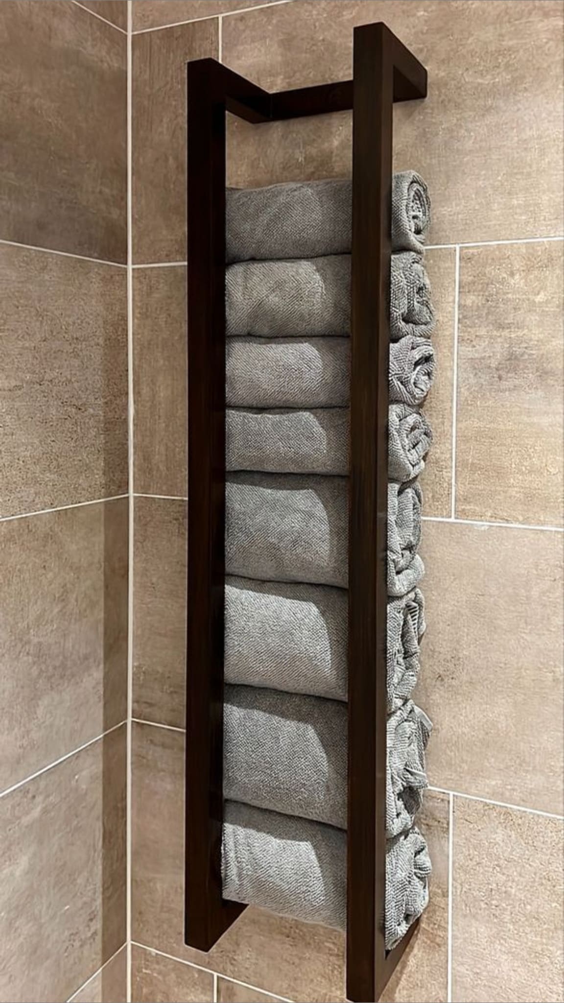 Space-Saving Vertical Towel Rack