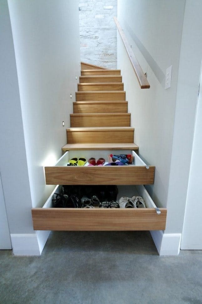 Staircase Shoe Drawers