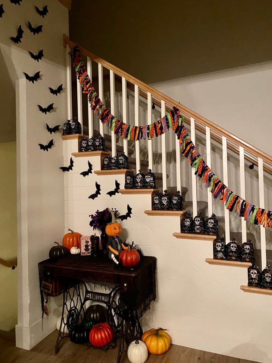Sugar Skulls and Batty Whimsy Staircase
