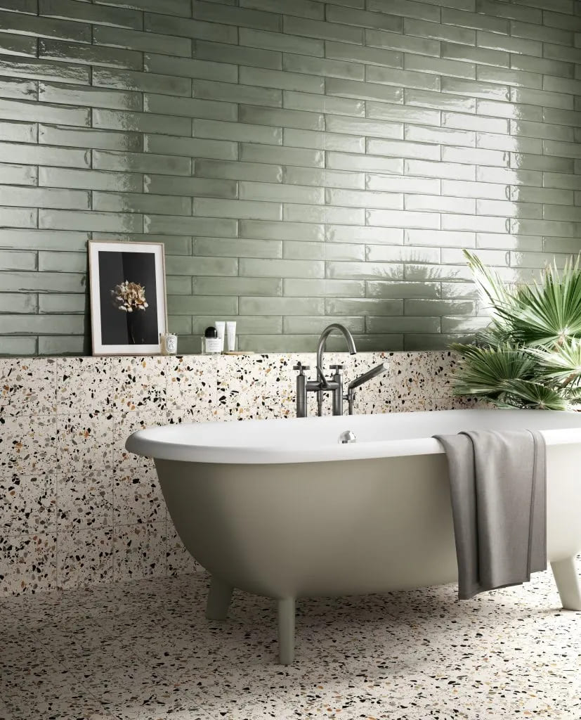 Terrazzo and Olive Tile Combo