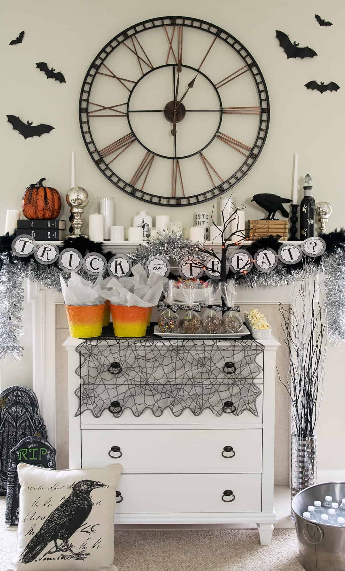 Trick-or-Treat Candy Bar Mantel
