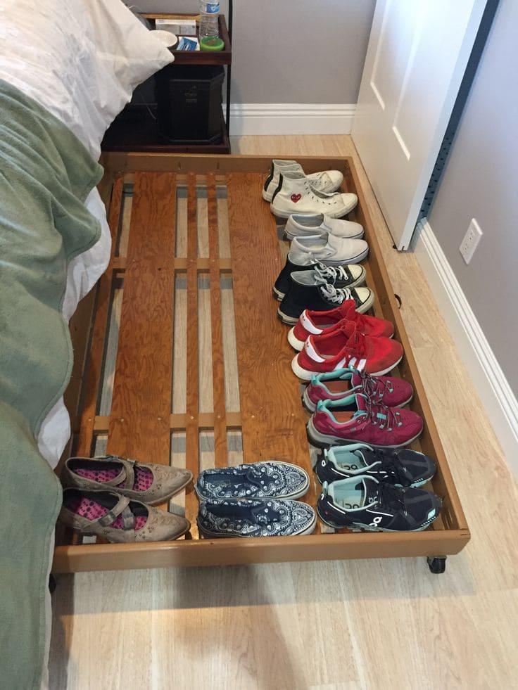 Under-Bed Shoe Organizer on Wheels