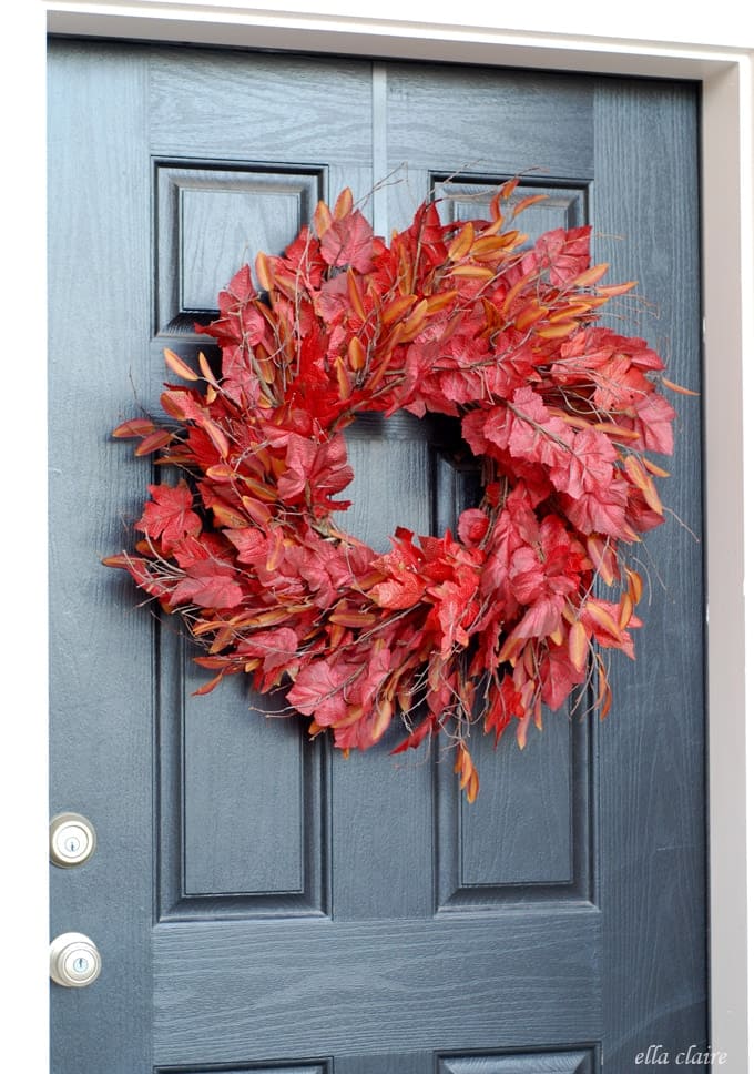 Vibrant Red Leaf Fall Wreath
