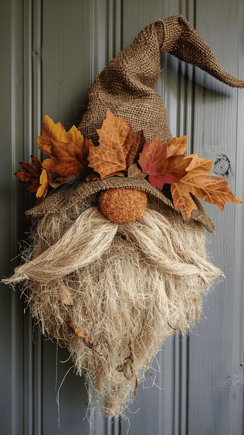 Whimsical Fall Gnome Wreath
