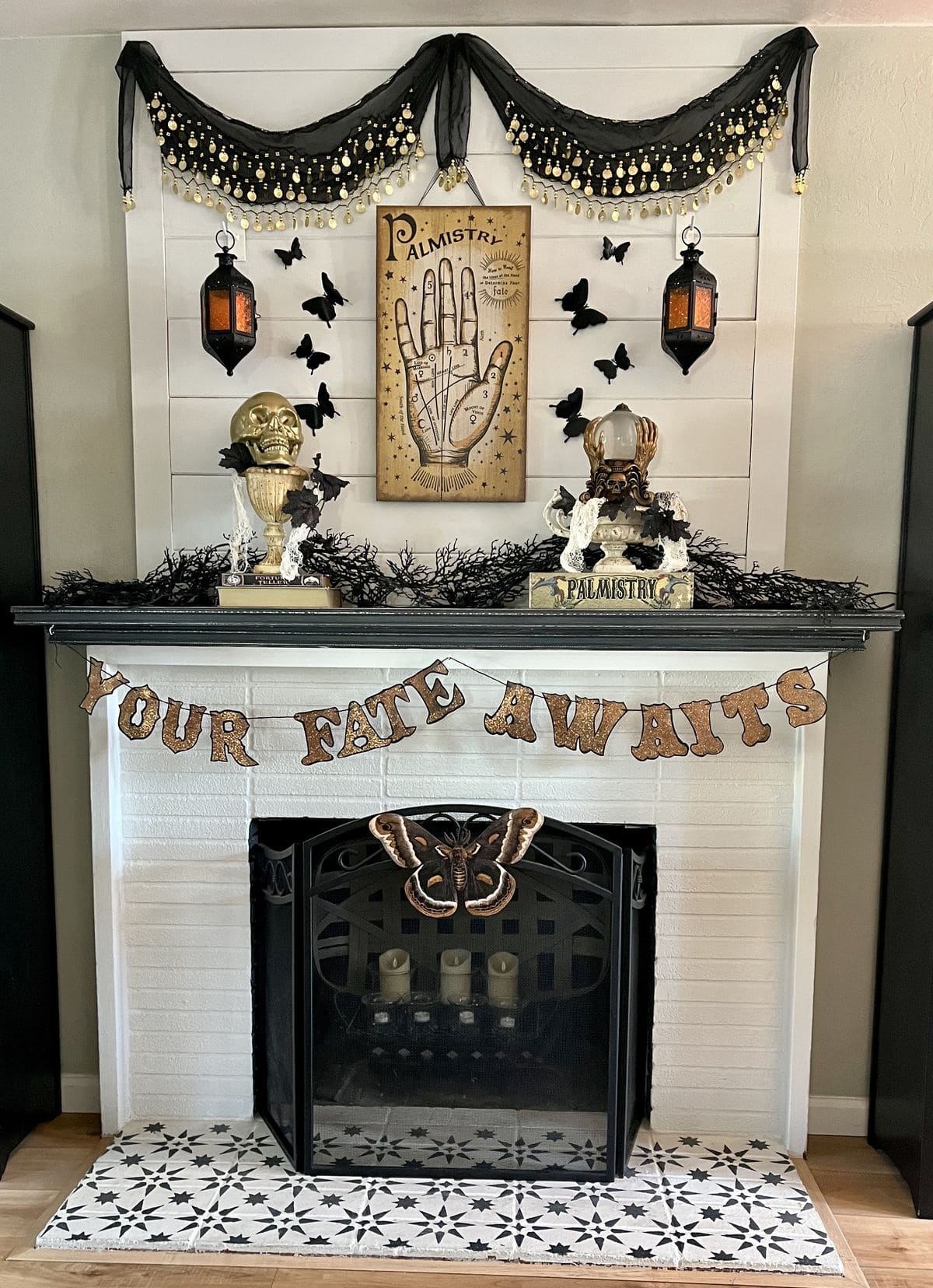 Witchy Fortune Teller Fireplace Display