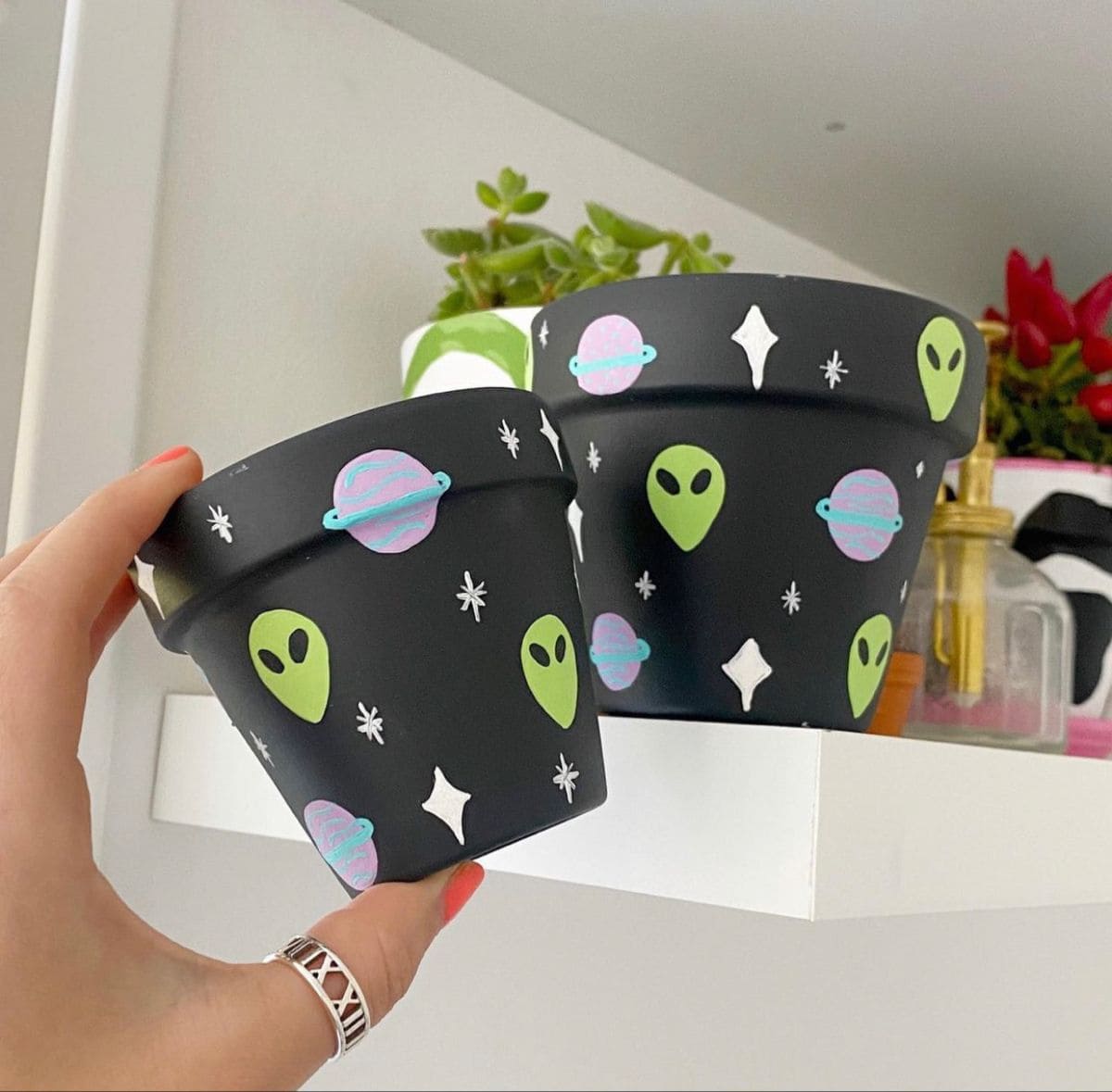 Alien & Planet Galaxy Flower Pots