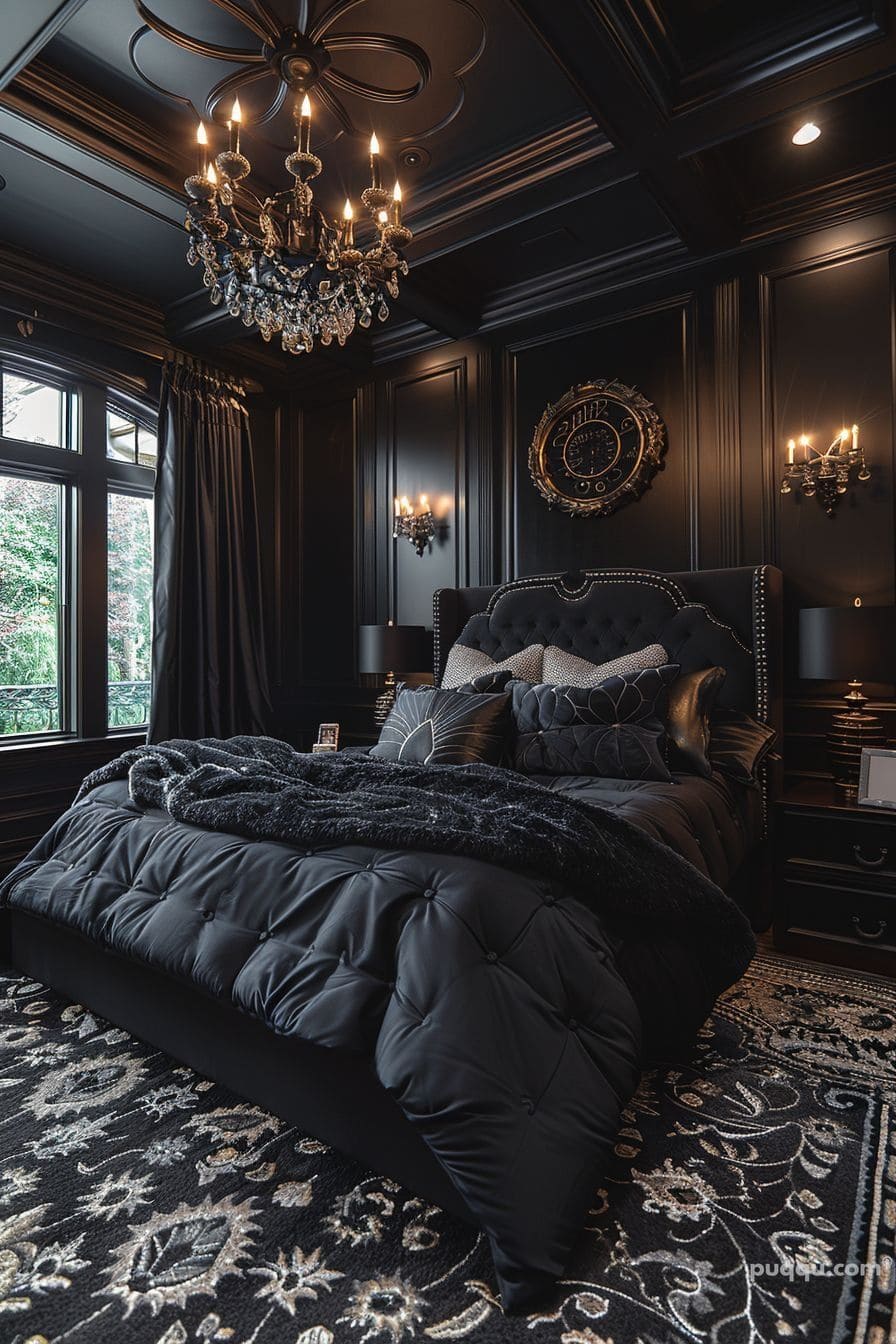 An Opulent Black Bedroom Retreat