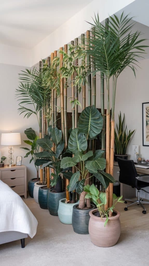Bamboo and Plant Room Divider