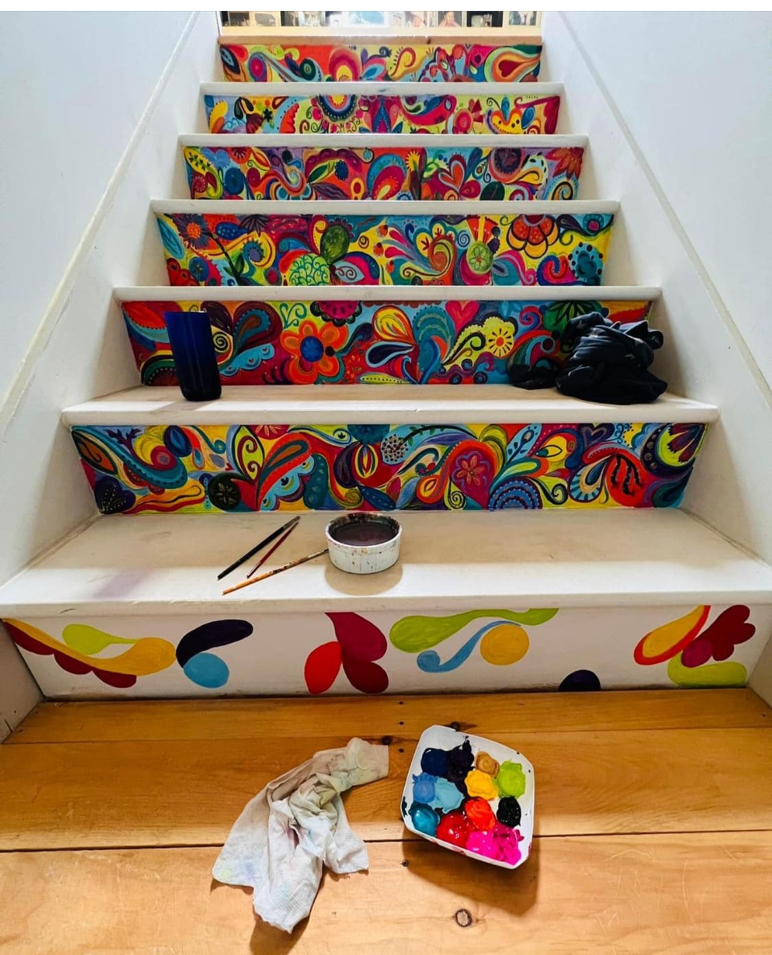 Bohemian Burst Painted Staircase