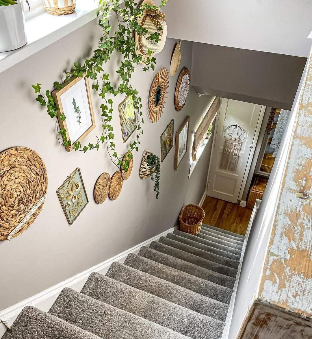 Boho Botanical Staircase Wall
