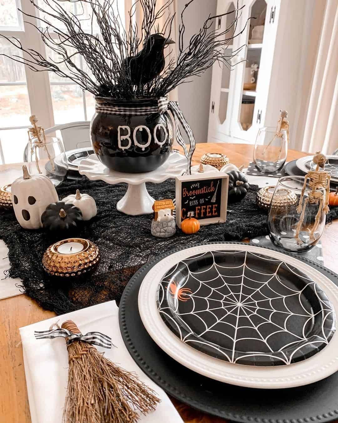 Boo-tiful Black and White Halloween Table Decor