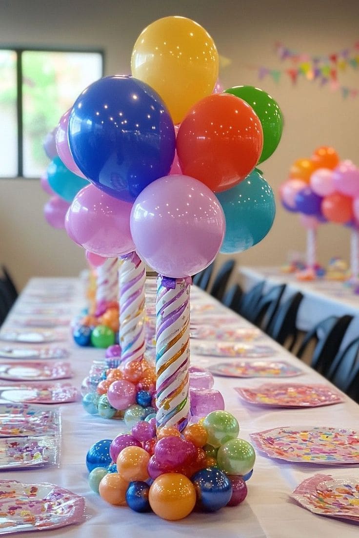 Candy-Inspired Balloon Table Centerpieces