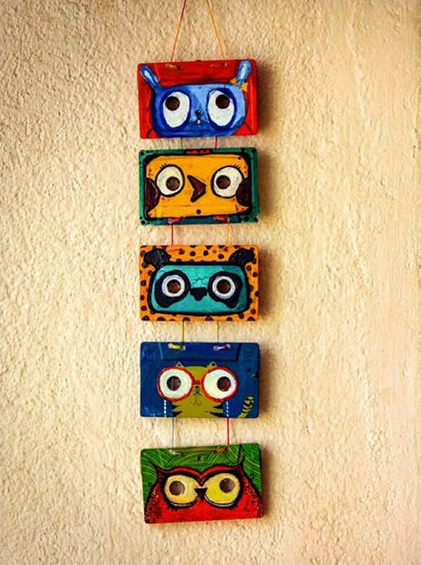 Cassette Owl Wall Hanging