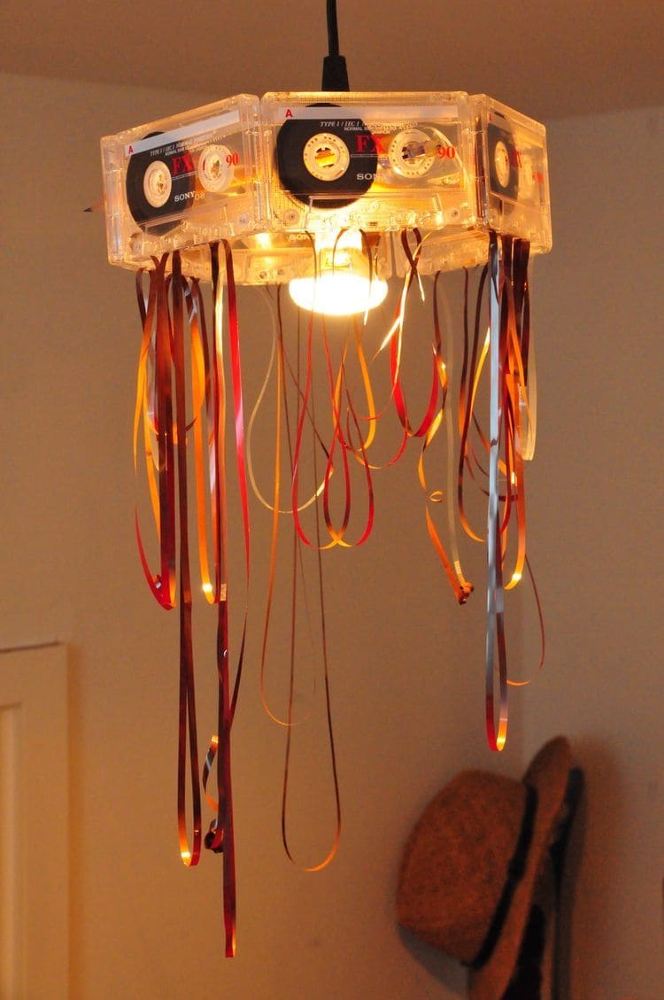 Cassette Tape Ribbon Chandelier