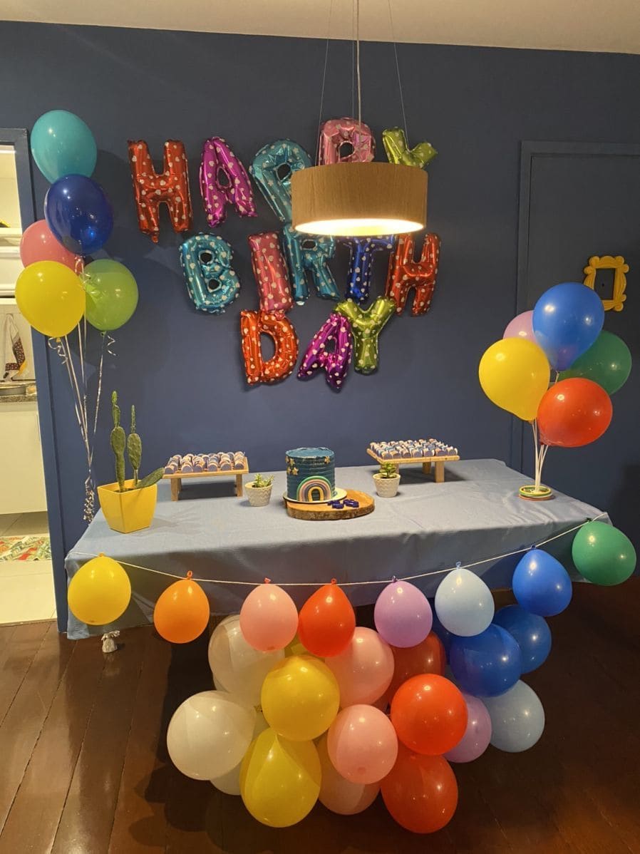 Colorful Birthday Balloon Dessert Table