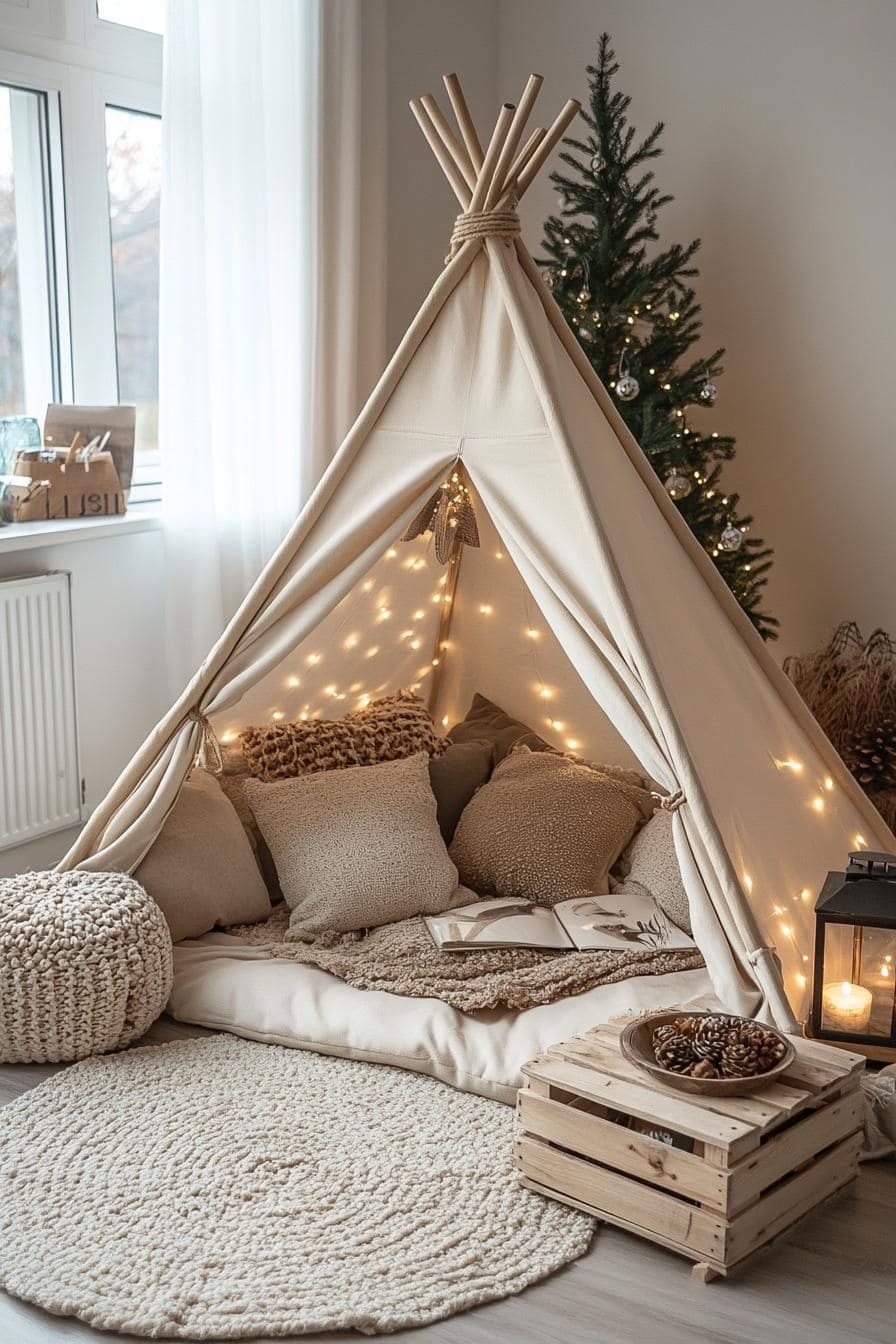 Cozy Christmas Teepee Retreat