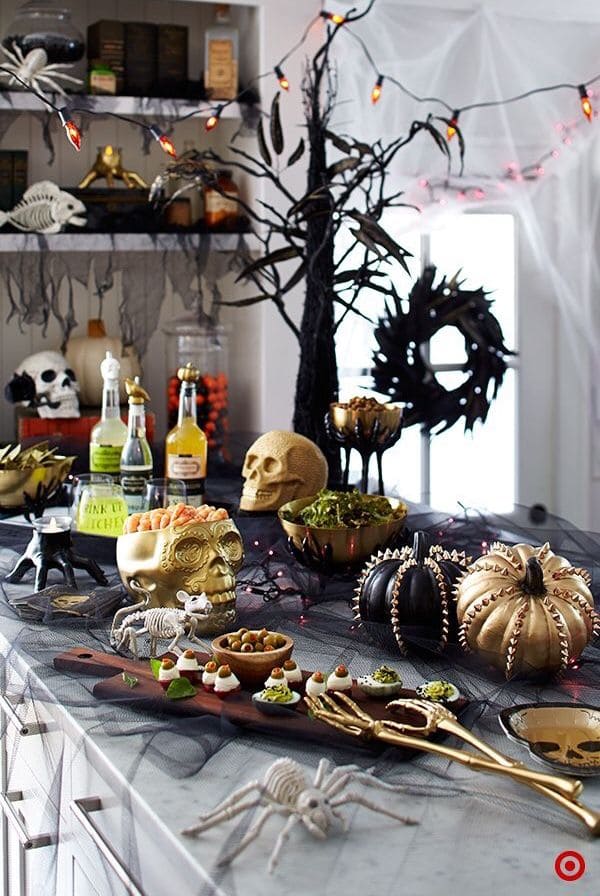 Dark Glam Halloween Kitchen Island Buffet