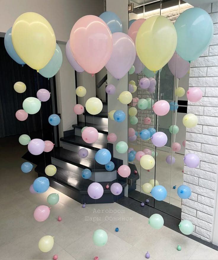 Dreamy Pastel Balloon Cascade