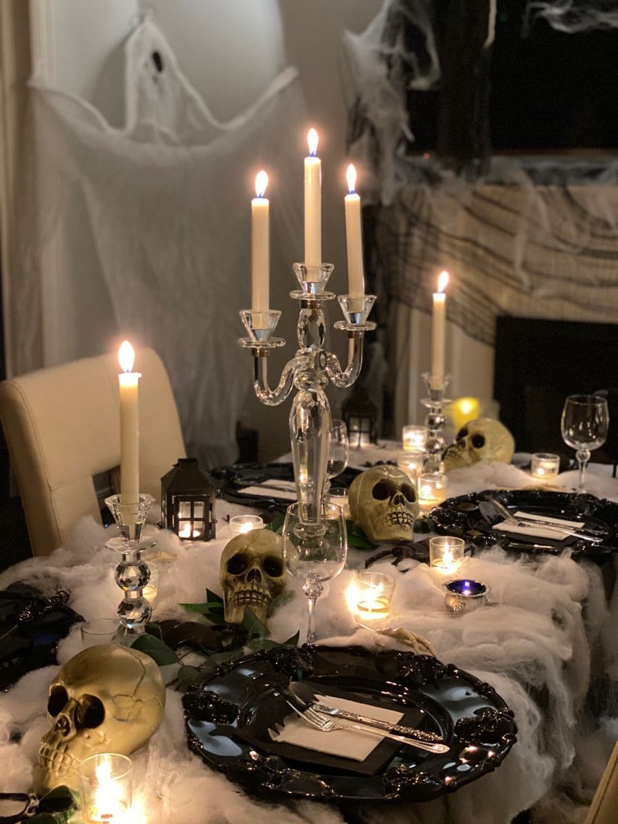 Elegant Ghostly Glam Halloween Table