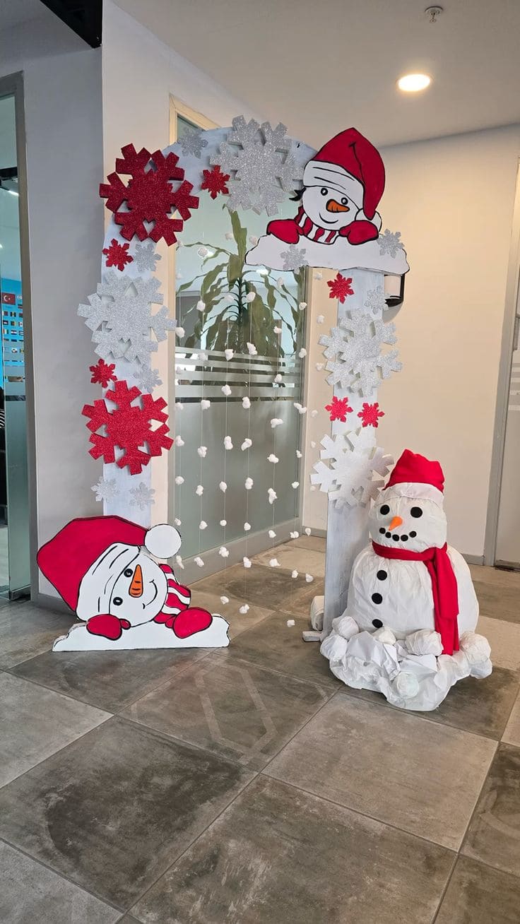 Frosty Snowman Doorway Christmas Decor