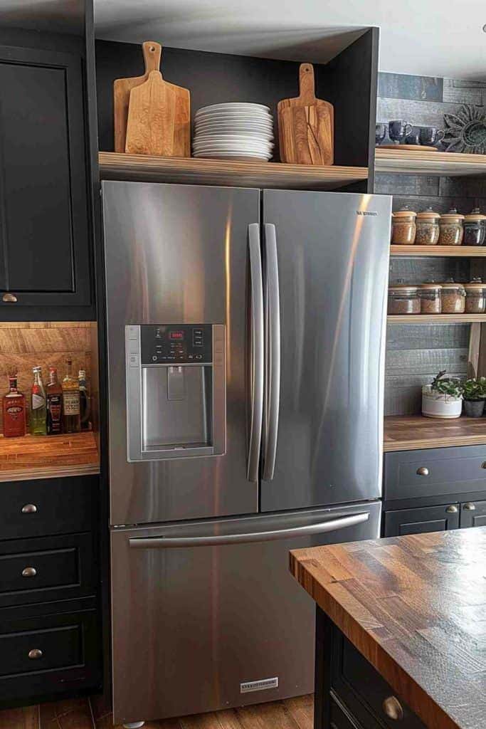 Functional Fridge Top Plate and Board Storage