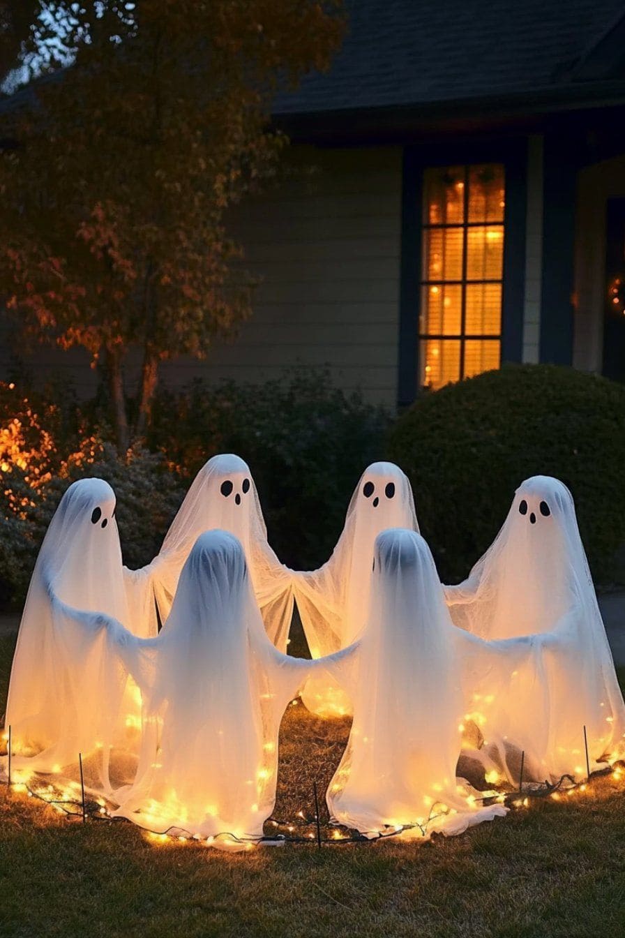 Glowing Halloween Ghost Circle