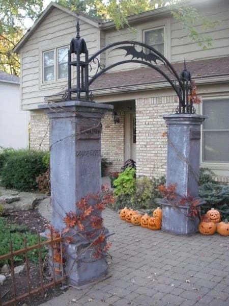 Haunted Gate Entrance with Bats