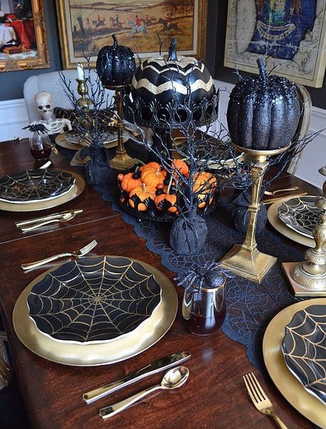 Haunted Glam Pumpkin Banquet Table