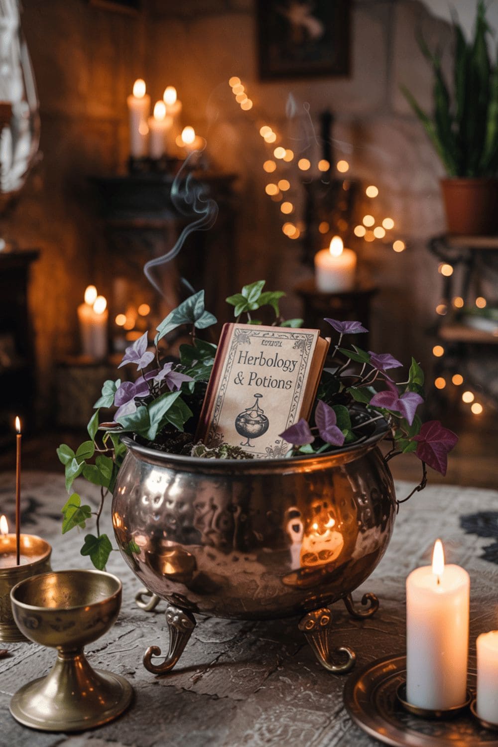 Herbology Cauldron Centerpiece