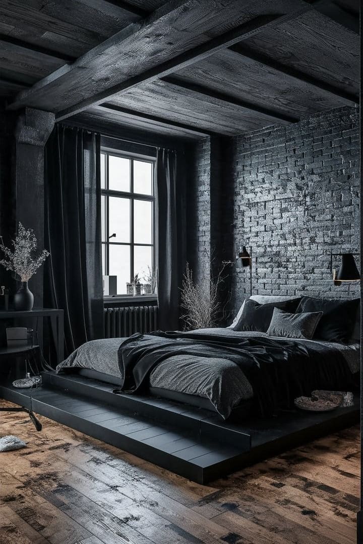 Industrial Noir Bedroom